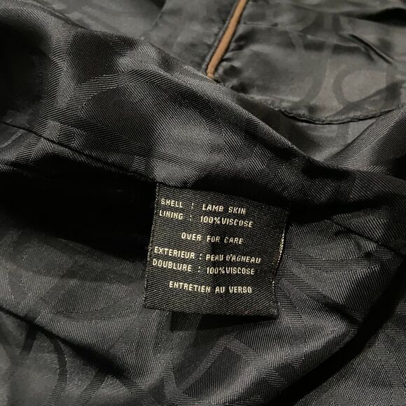 Cole Haan Black Lambskin Soft Leather Jacket Single Button Women's Size Medium - Picture 8 of 11